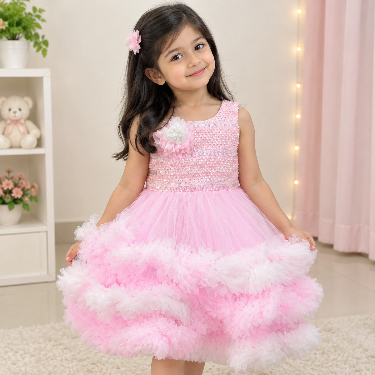 Cotton Blend Washing Fluffy Princess Dress BBS09