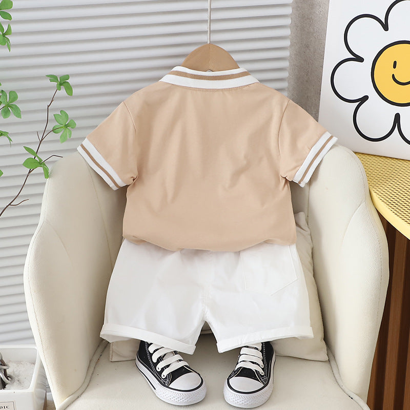 Bear Print Short Sleeve T-Shirt Set BB42