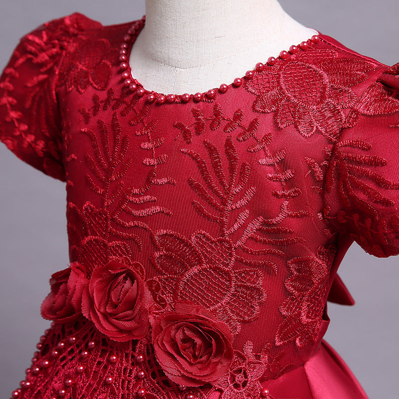 Luxury Satin Embroidered Princess Dress BB14