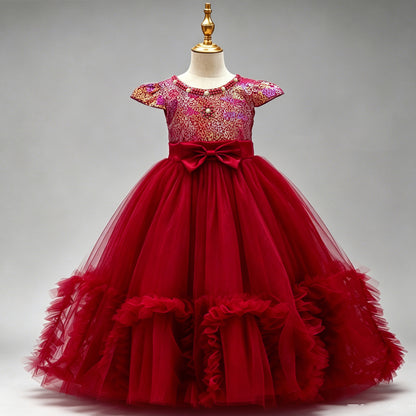 Beaded Sequined Mesh Tulle Princess Dresses BB09