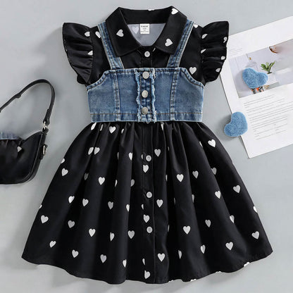 Flying Sleeve Denim Camisole Suit Two Set BB47