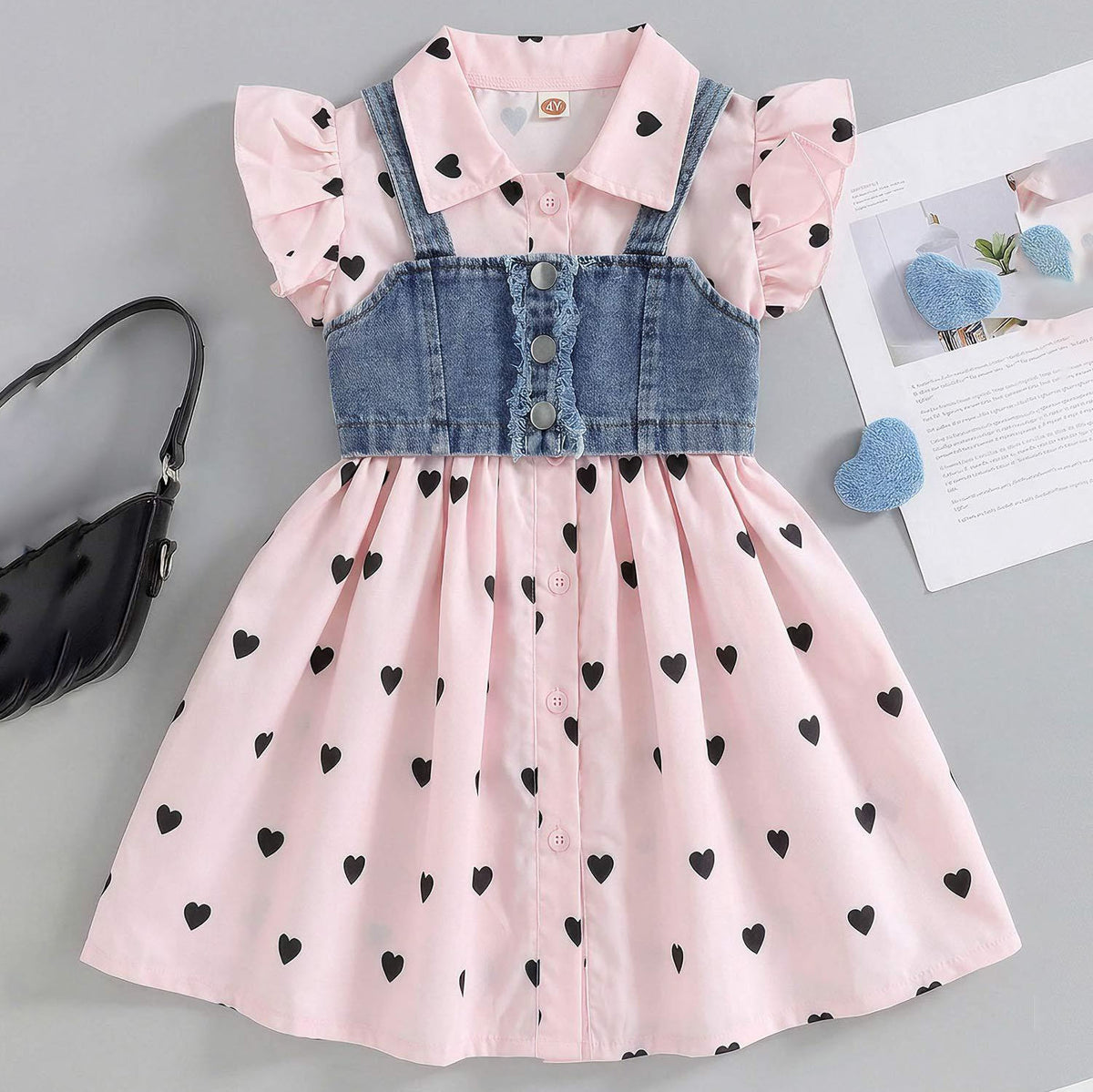 Flying Sleeve Denim Camisole Suit Two Set BB47