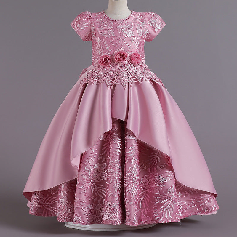 Luxury Satin Embroidered Princess Dress BB14