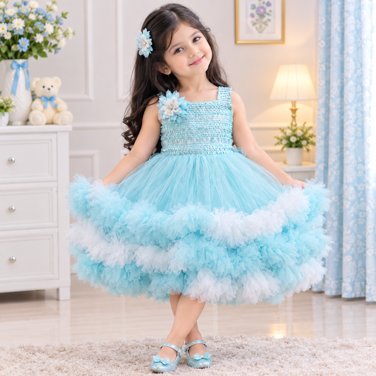 Cotton Blend Washing Fluffy Princess Dress BBS03