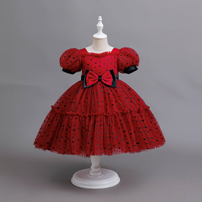 Polka Dot Mesh Princes Dress BB188
