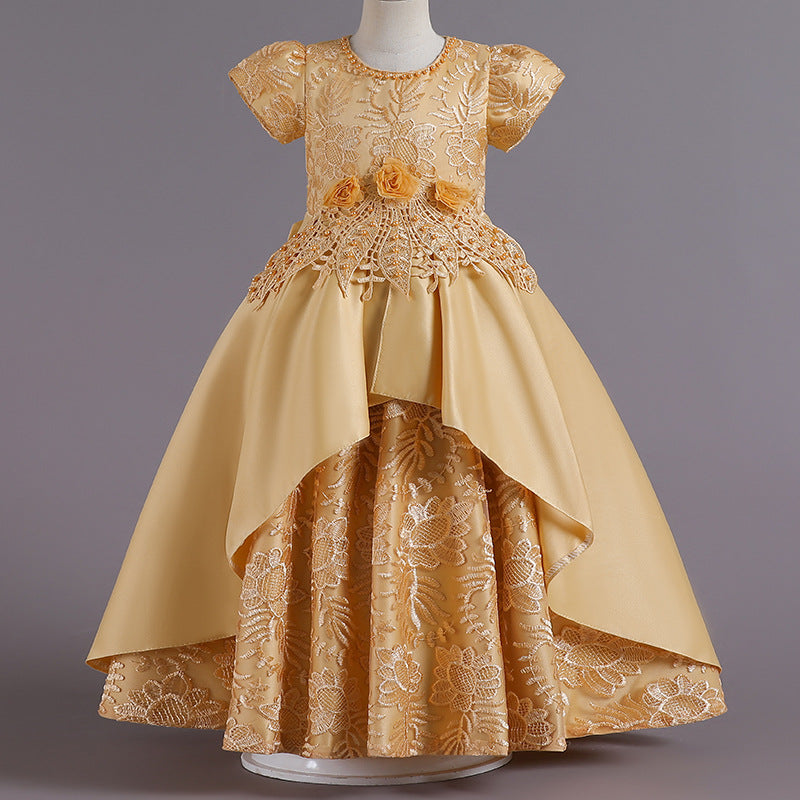Luxury Satin Embroidered Princess Dress BB14