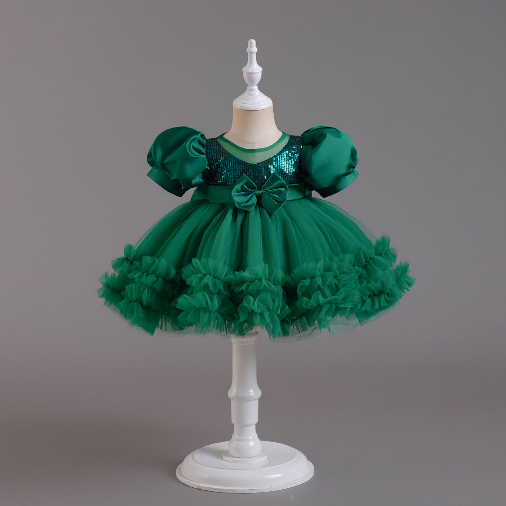 Fluffy Gauze Flower Princess Dress BB194