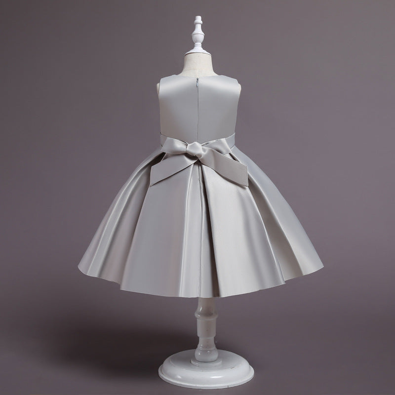 Embroidered Bow-Adorned Puffy Dresses BB187