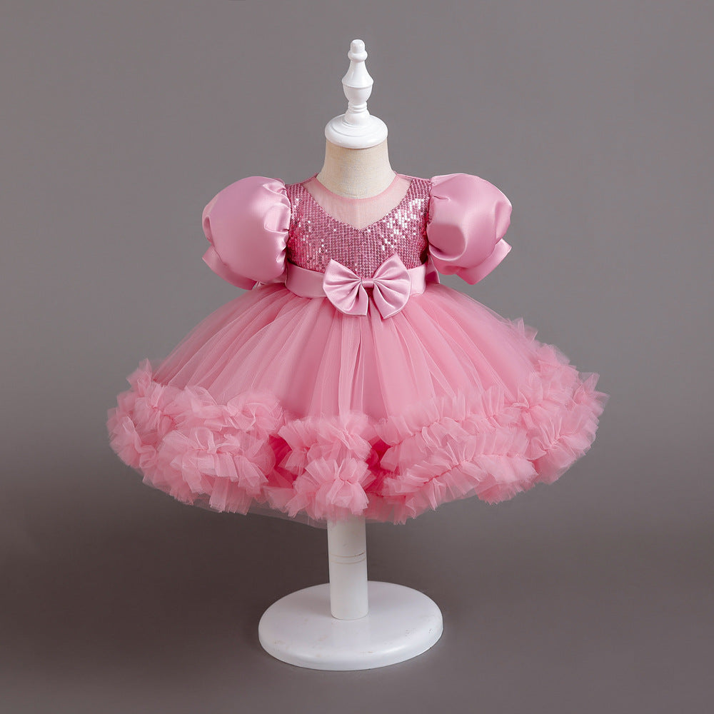 Fluffy Gauze Flower Princess Dress BB194