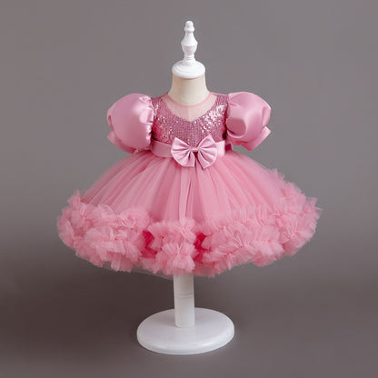 Fluffy Gauze Flower Princess Dress BB194