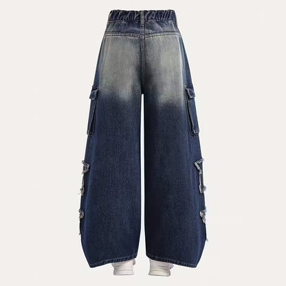 Girls Loose Casual Straight-Leg Pants BB28