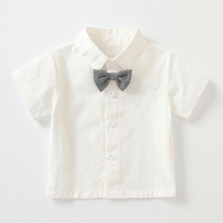 Boys Short-Sleeved White Shirt Two Piece Set BB57