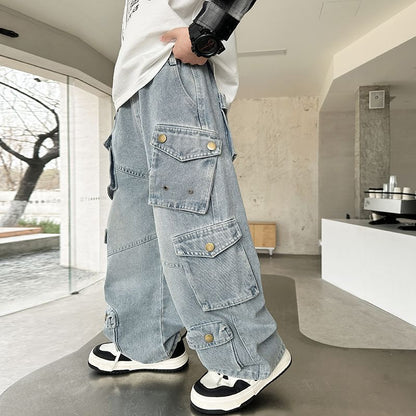 Korean Style Cargo Denim Pant BB23