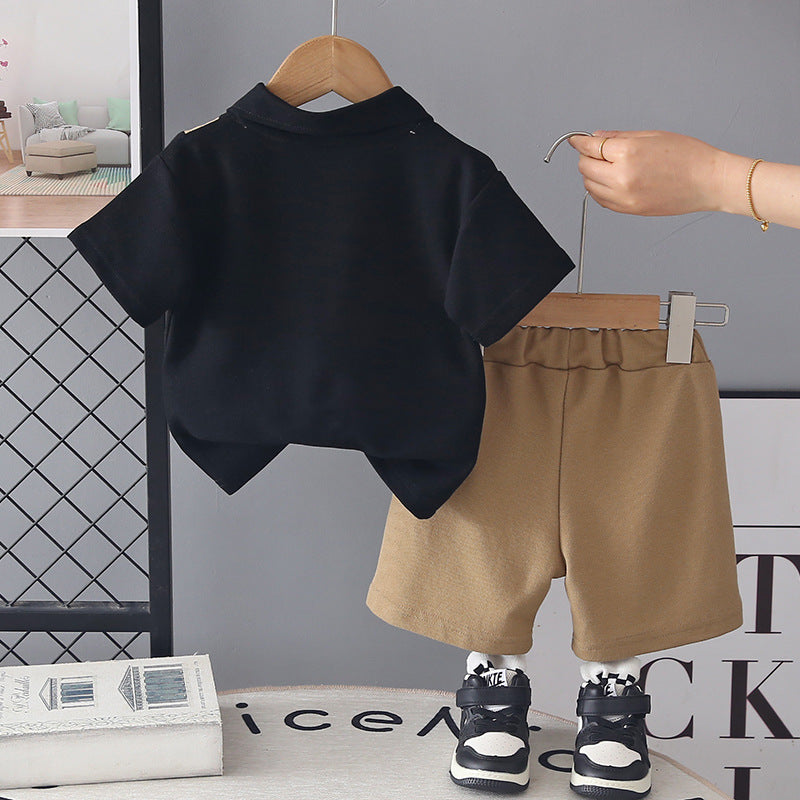 Boys' Short-Sleeved Contrasting Color Two-Piece Sets BB29