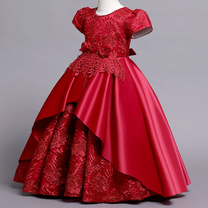 Luxury Satin Embroidered Princess Dress BB14