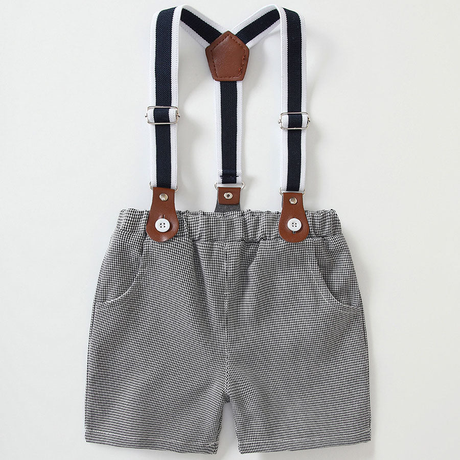 Boys Short-Sleeved White Shirt Two Piece Set BB57