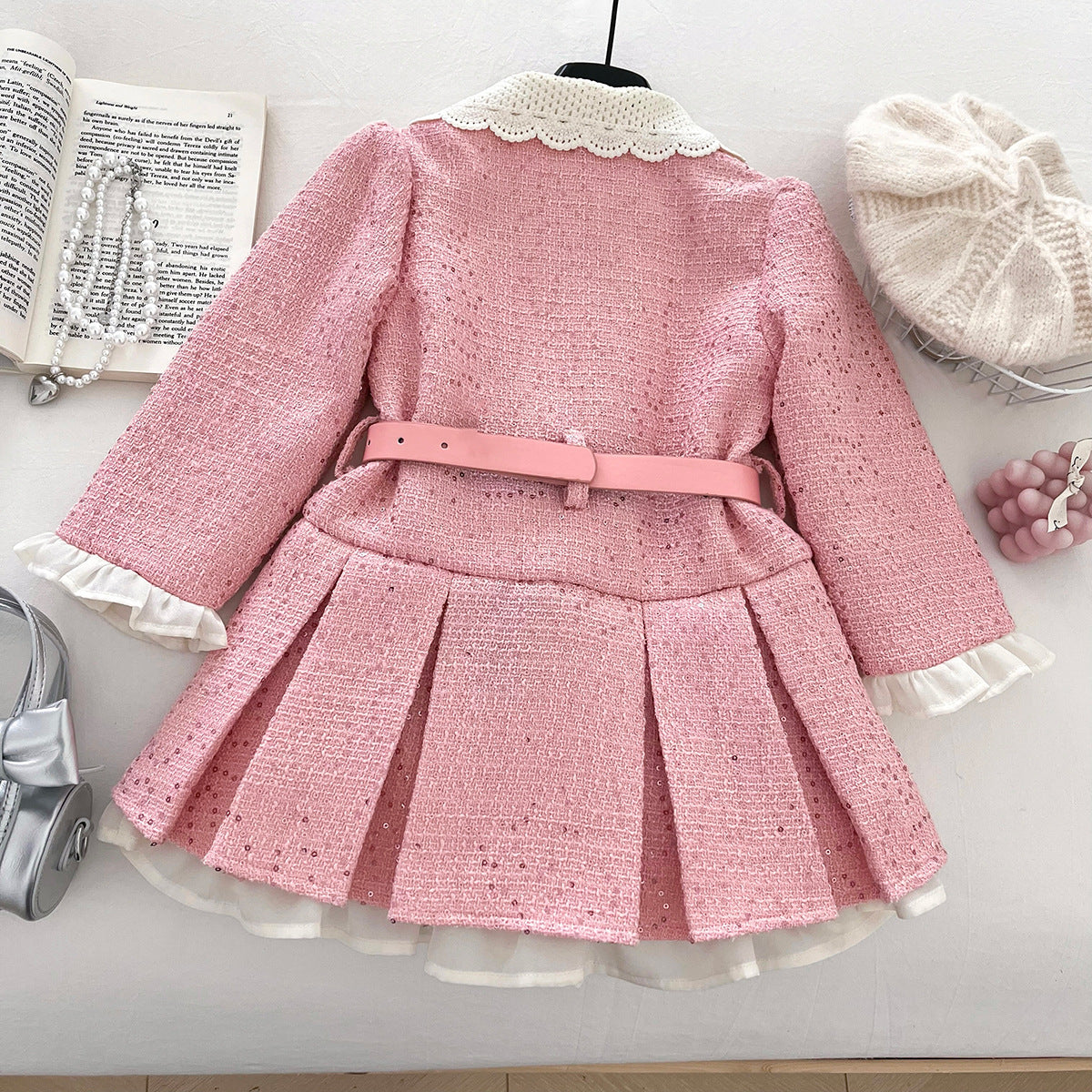 Chanel-Style Velvet Dress For Girls BB25