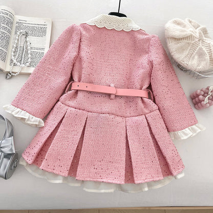 Chanel-Style Velvet Dress For Girls BB25