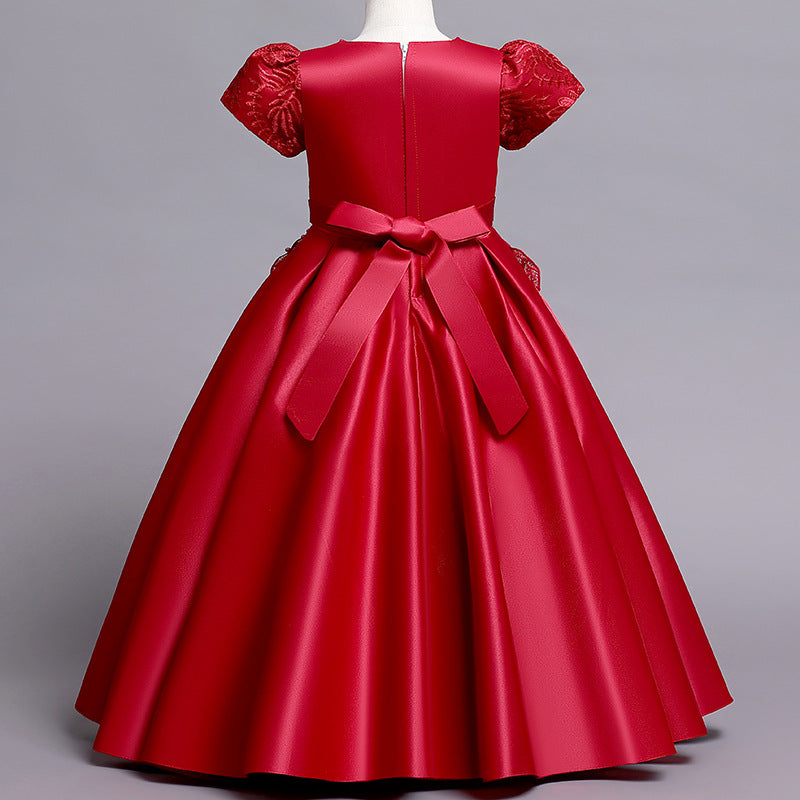 Luxury Satin Embroidered Princess Dress BB14