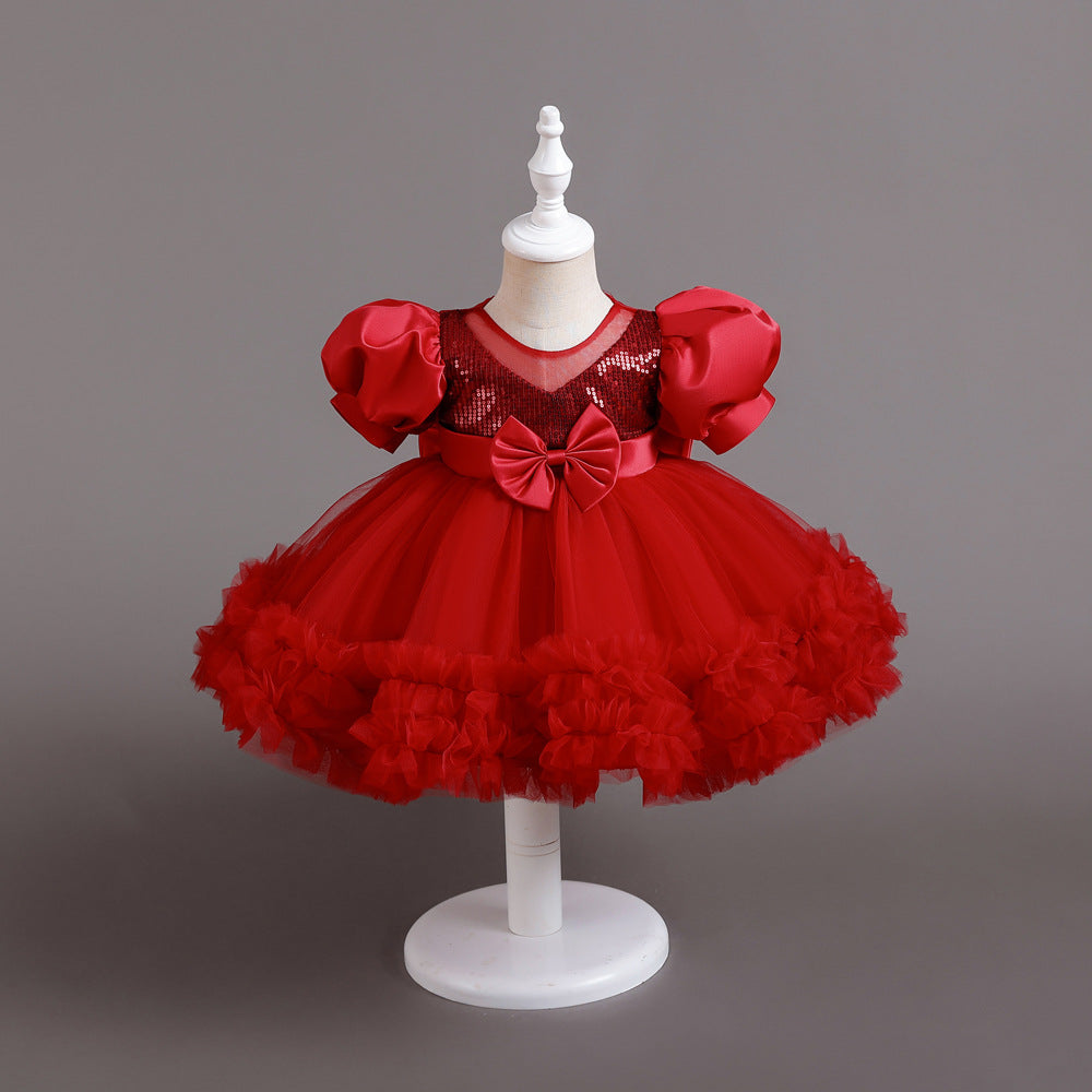 Fluffy Gauze Flower Princess Dress BB194