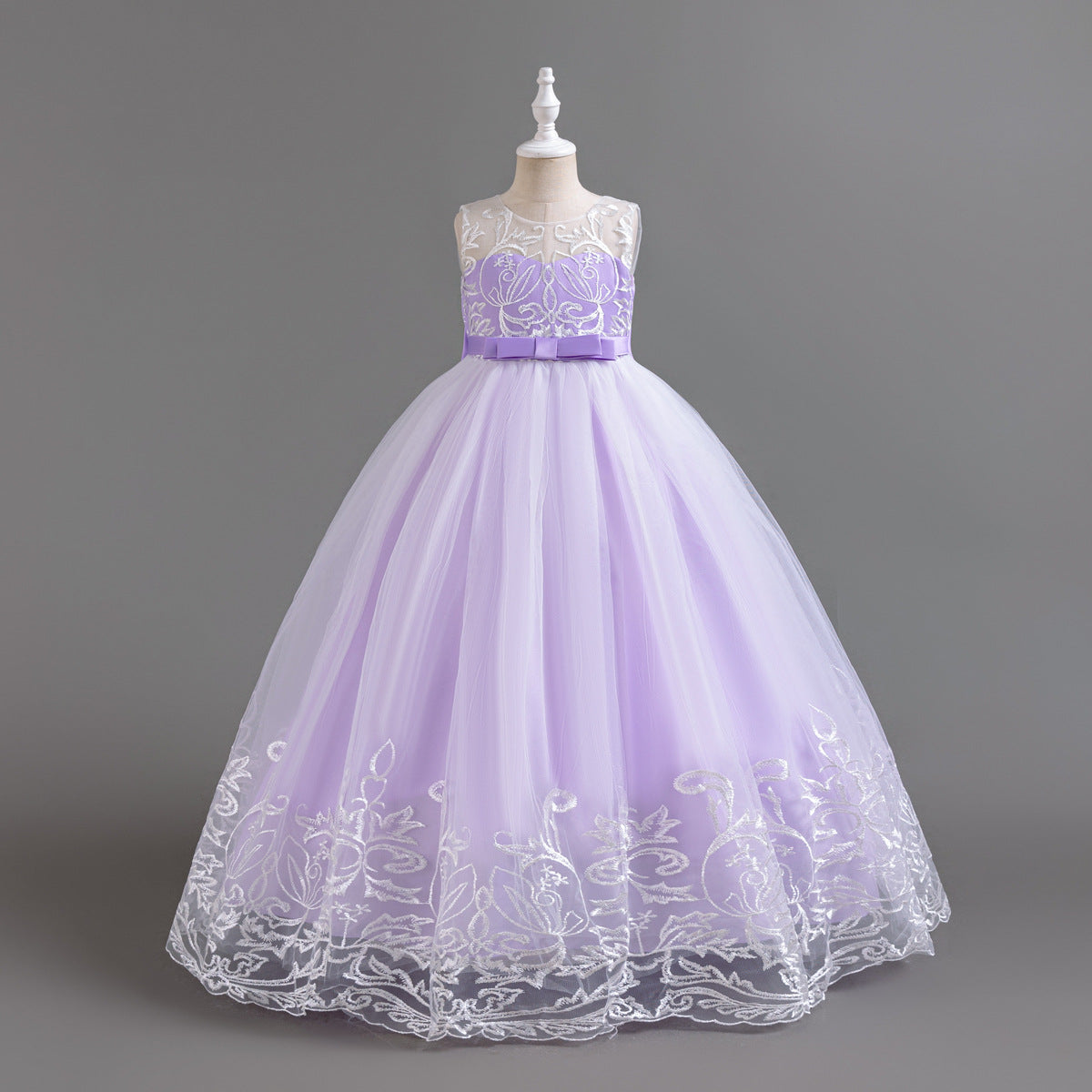 Long Lace With Bow Princess Dress BB191