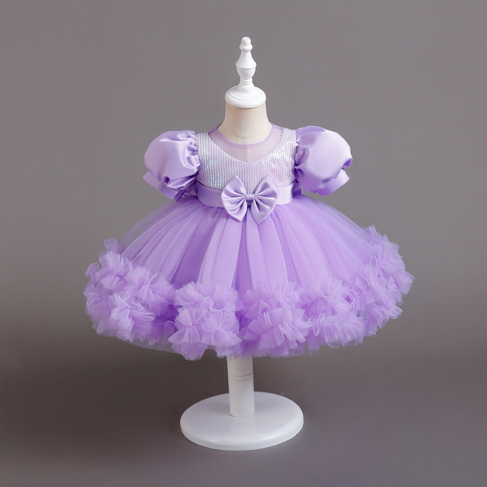 Fluffy Gauze Flower Princess Dress BB194