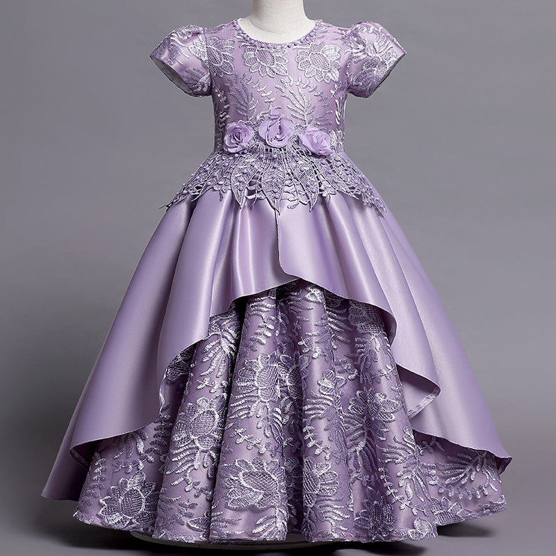 Luxury Satin Embroidered Princess Dress BB14