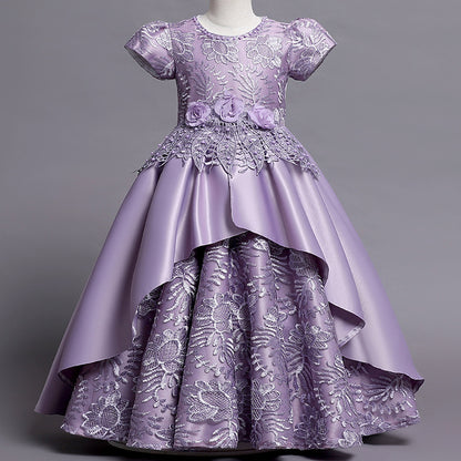 Luxury Satin Embroidered Princess Dress BB14