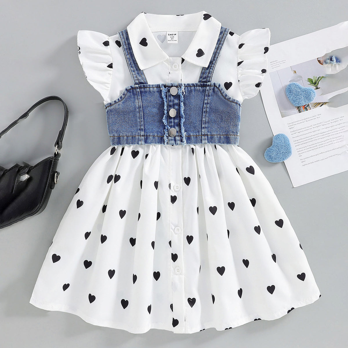 Flying Sleeve Denim Camisole Suit Two Set BB47