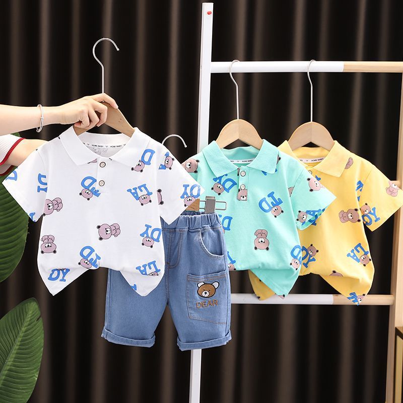All -Over Bear Printed Two-Piece  Set BB55