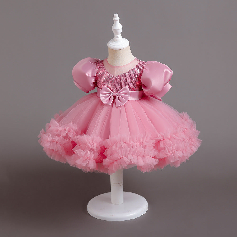 Fluffy Gauze Flower Princess Dress BB194