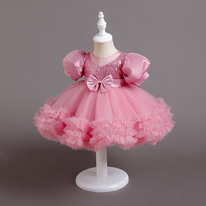 Fluffy Gauze Flower Princess Dress BB194