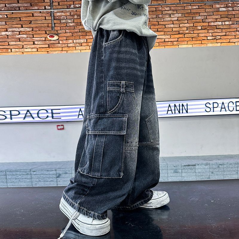 Large Pocket Boys Cargo Jeans BB08