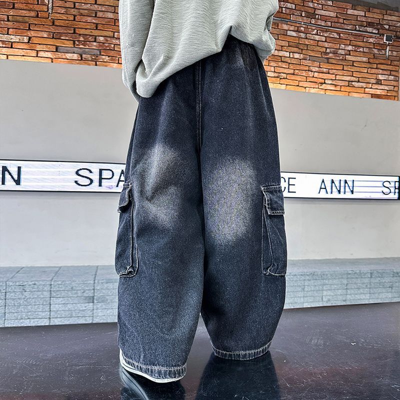Large Pocket Boys Cargo Jeans BB08