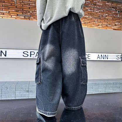 Large Pocket Boys Cargo Jeans BB08