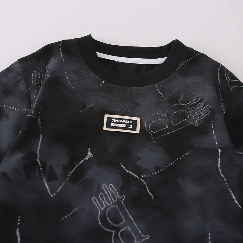 Boys Short-Sleeve Rhinestone Two-Piece Set BB26