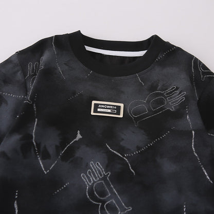 Boys Short-Sleeve Rhinestone Two-Piece Set BB26